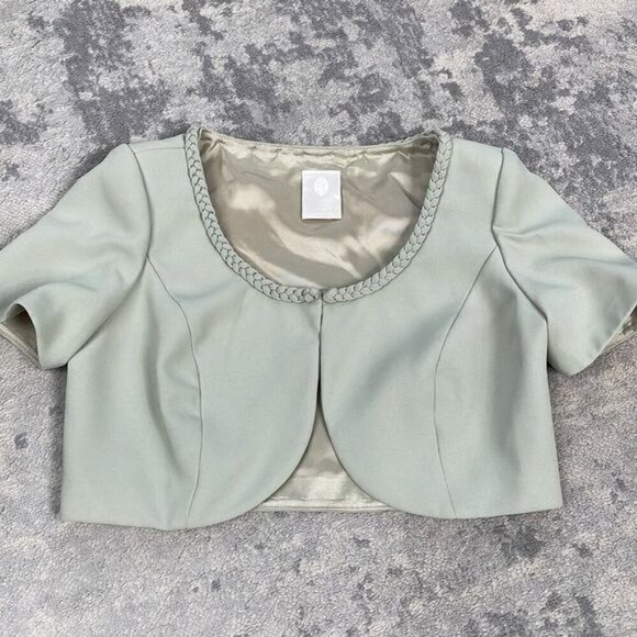 Watters and Watters Mother of the Bride Midi Dress Gown Bolero Pastel Green Sz 4 - Picture 9 of 13